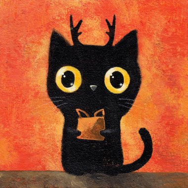 Yeniden kullanılabilir taşıma çantası ve büyük gözleri olan sevimli küçük bir canavar. Komik Cadılar Bayramı Karakteri. Yüksek kaliteli illüstrasyon