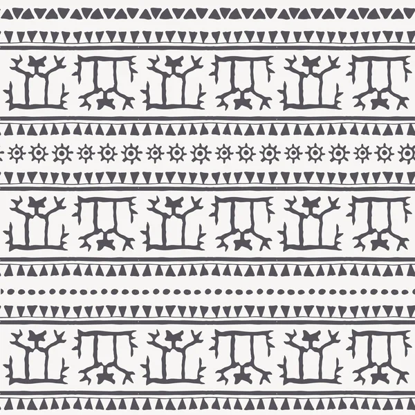 Dibujado a mano patrón tribal sin costura con ornamento geométrico . — Archivo Imágenes Vectoriales