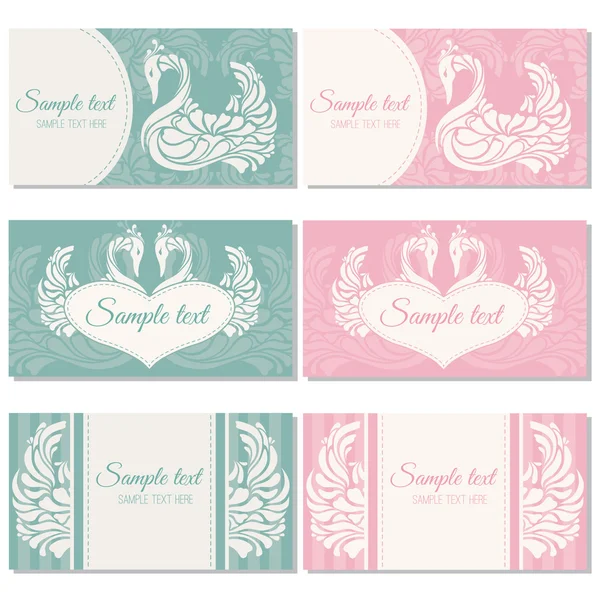 Conjunto de tarjetas de boda — Vector de stock