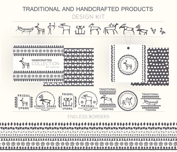 Kit de diseño tribal — Archivo Imágenes Vectoriales