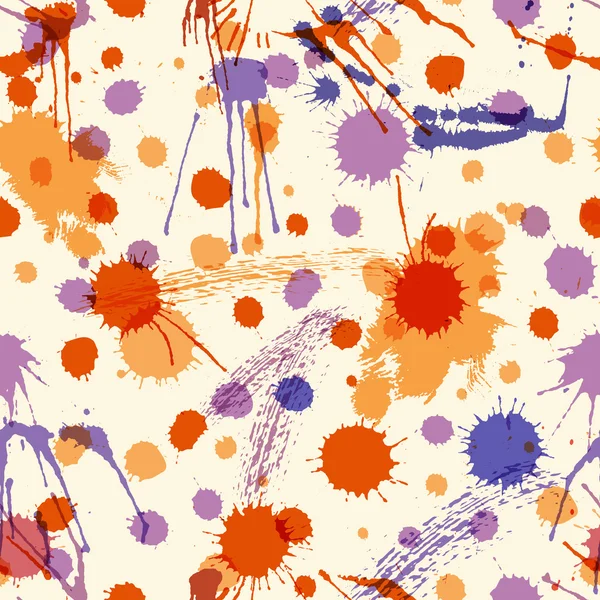 Abstract seamless pattern with colorful hand drawn blots — Stockvector