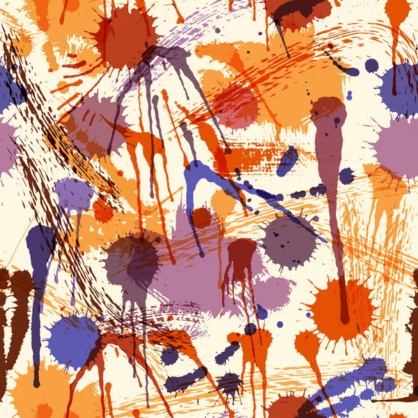 Abstract seamless pattern with colorful hand drawn blots — Stockvector