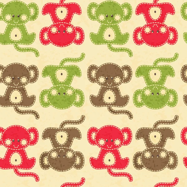 Conjunto de monos de año nuevo Kawaii — Archivo Imágenes Vectoriales