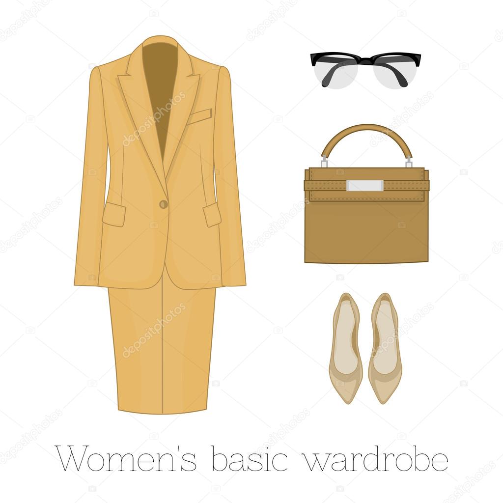 Women S Basic Wardrobe Set Stock Vector C Moremar 122896858
