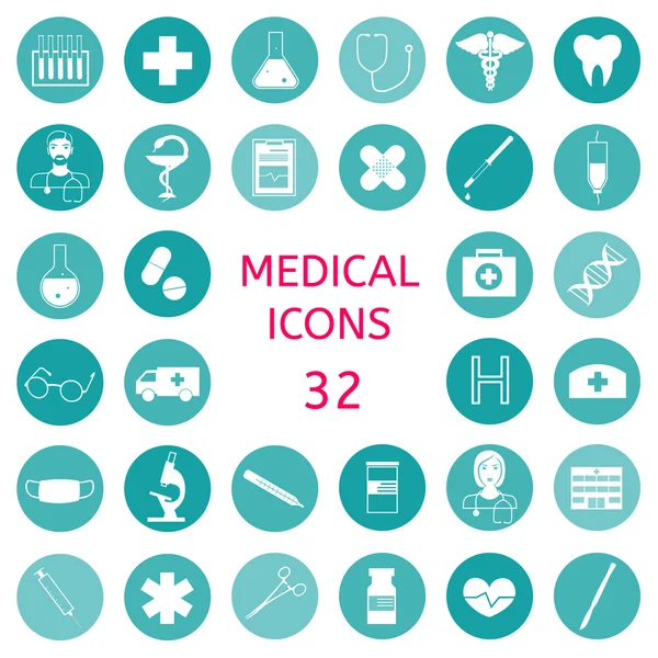 Set Icons medizinische Werkzeuge und medizinische Geräte — Stockvektor