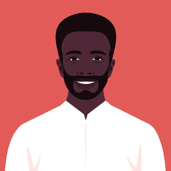 Африканский Мужчина Улыбается Аватар Счастливого Бизнесмена Бородой Портрет Человеческого Лица — стоковый вектор