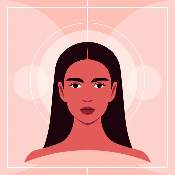 Retrato Una Hermosa Mujer Latinoamericana Avatar Para Redes Sociales Ilustración — Vector de stock