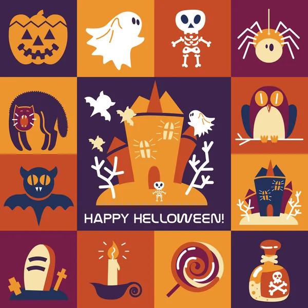 Halloween symboly kolekce — Stockový vektor