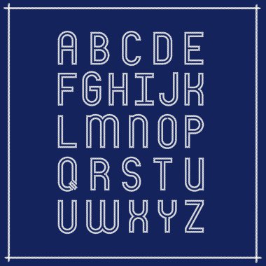 Düz stil alfabesinde ip