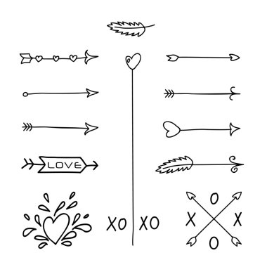Vector Hand Drawn Arrows Set Isolated clipart