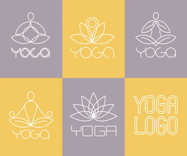 Графічний дизайн елементів йоги в контурному стилі — стоковий вектор