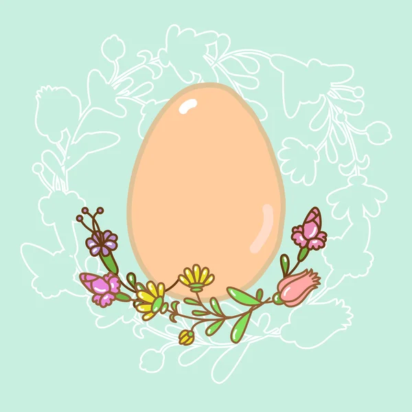 Easter eggs and flowers — Stock Vector