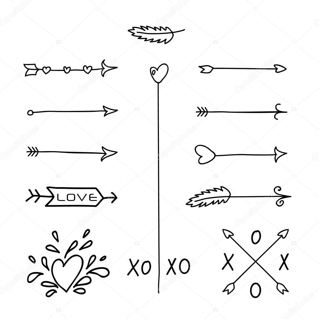 Vector Hand Drawn Arrows Set Isolated