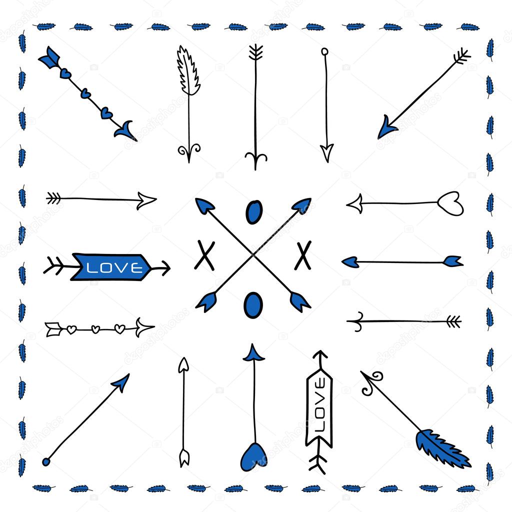 Vector Hand Drawn Arrows Set Isolated