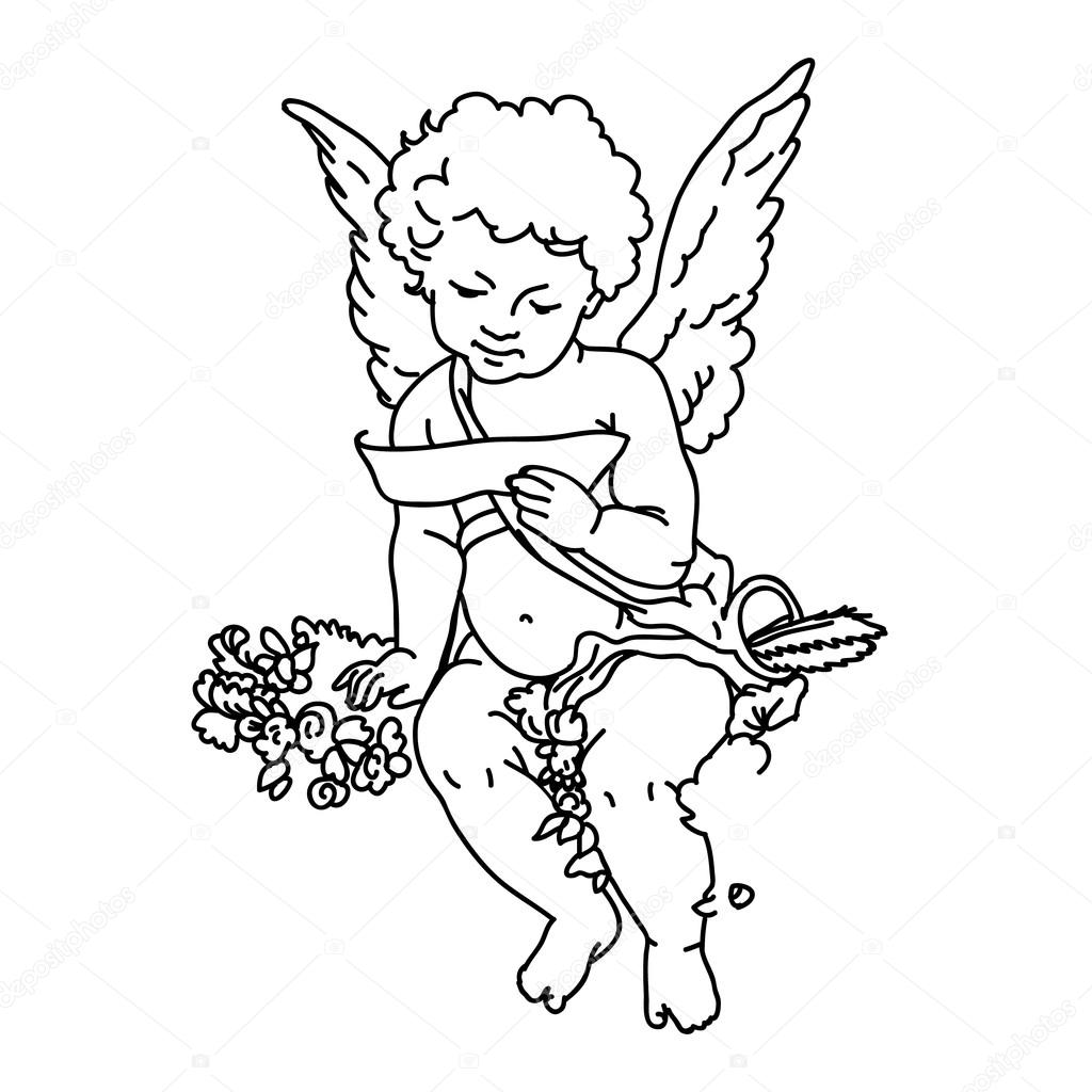 孤立的矢量手绘丘比特图库矢量图©Ilgouroux 89958994, image size:1024x1024