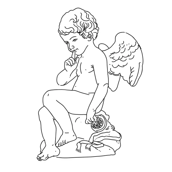 Vector dibujado a mano Cupido aislado — Vector de stock