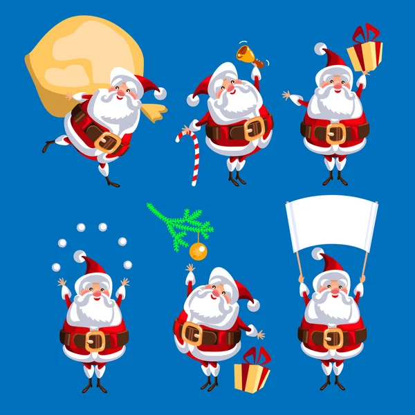Santa Clausole impostate per Natale — Vettoriale Stock