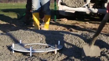 Levha Betonlama inşaat işçileri