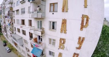 eski Sovyet binaların havadan görünümü