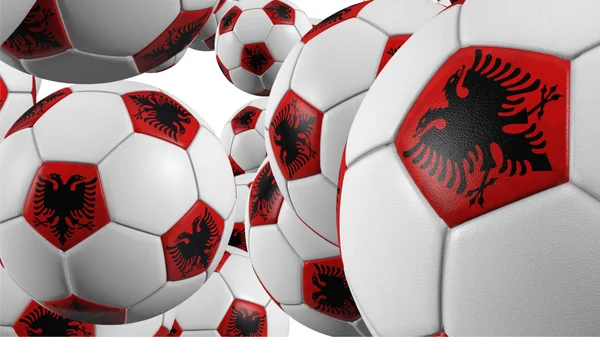 Palloni da calcio albanesi cadere — Foto Stock