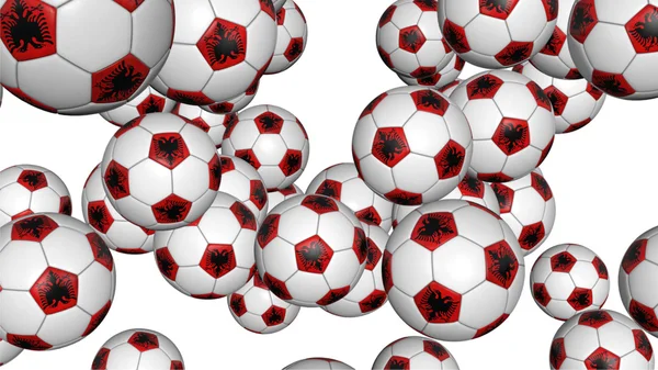 Albanian soccer balls falling — Stock Photo, Image