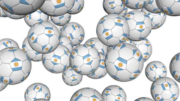 Argentinian soccer balls falling — Stock Photo, Image