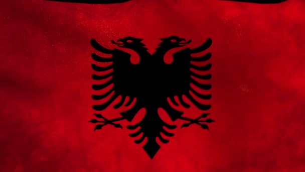 Nationale vlag van Albanië — Stockvideo