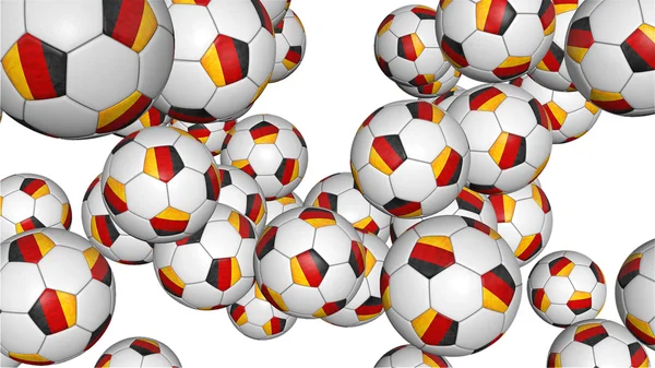 German soccer balls falling — Stock Photo, Image