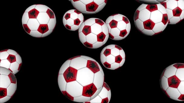 Albanian soccer balls — Stock Video