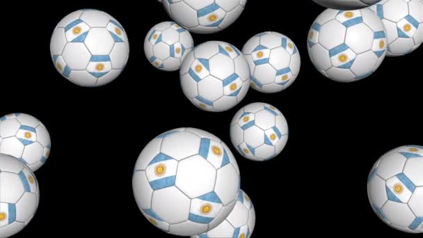 Argentinian soccer balls — Stock Video