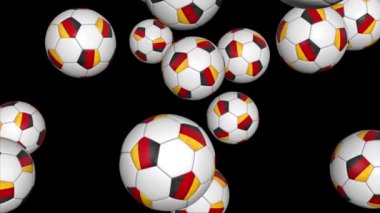 Siyah arka plan üzerine düşen Almanya topları