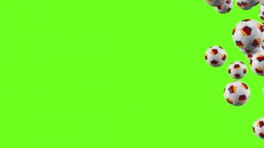 Almanya topları yeşil arka plan üzerinde uçmak