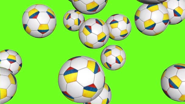 Футбольные мячи Колумбии — стоковое видео