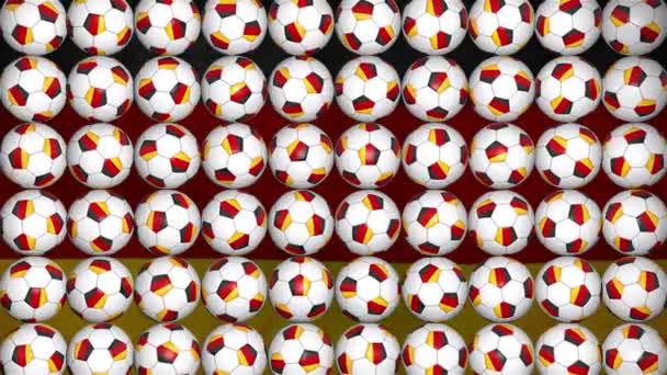 Вращение немецких мячей на фоне флага — стоковое видео