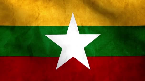 Nationale vlag van Birma — Stockvideo