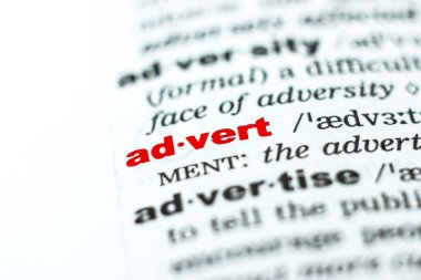 Sözlük kelime reklam