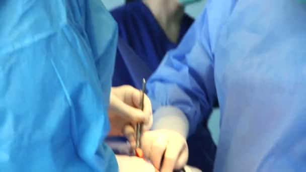 Cesarean section, close view — Stock Video