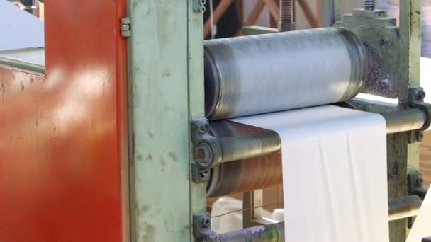 Máquina automatizada en fábrica de reciclaje de papaer — Vídeo de stock