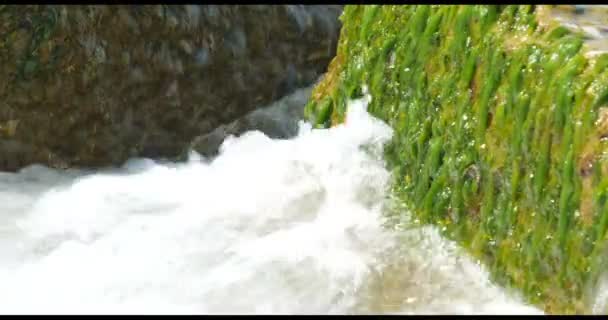 Las olas del océano se estrellan contra las rocas — Vídeo de stock