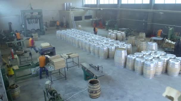 Production of wine barrels — Stock Video