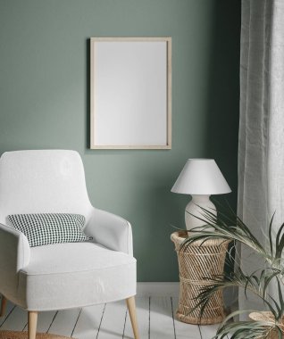 Ev içi arkaplandaki model çerçeve, 3d oluşturma