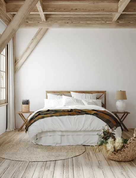 Country Style Bedroom Interior Render — Stock Photo, Image