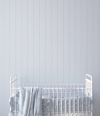 Duvar, anaokulunun arka planında maket yap, 3 boyutlu oluşturma