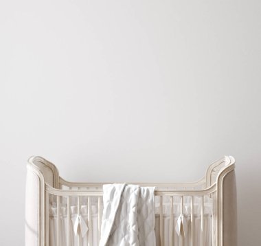 Duvar, anaokulunun arka planında maket yap, 3 boyutlu oluşturma