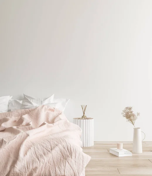 Bingkai Mockup Dalam Minimalis Interior Kamar Tidur Modern Latar Belakang — Stok Foto