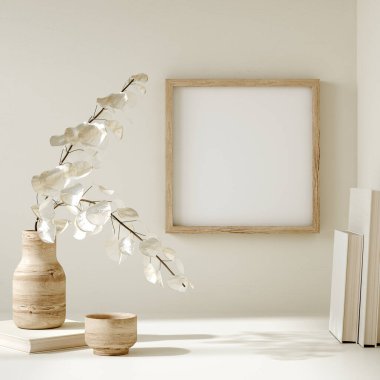 Çerçeveyi ev içi arka plan, Boho biçimi, 3d biçiminde kapat