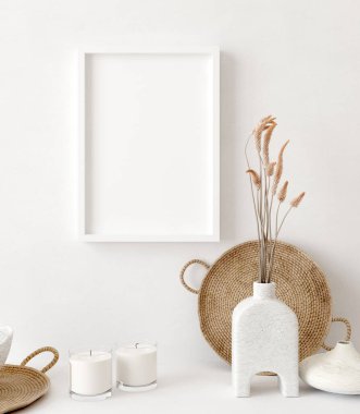 Çerçeveyi ev içi arka plan, Boho biçimi, 3d biçiminde kapat