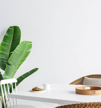 İskandinav tarzı, 3D görüntüleme, ev içi arka plan modeli