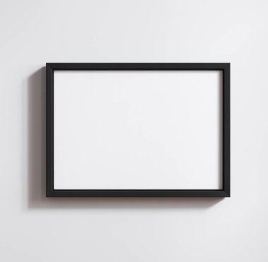 Siyah çerçeveli yüzen tuval, yakın plan, 3D görüntüleme