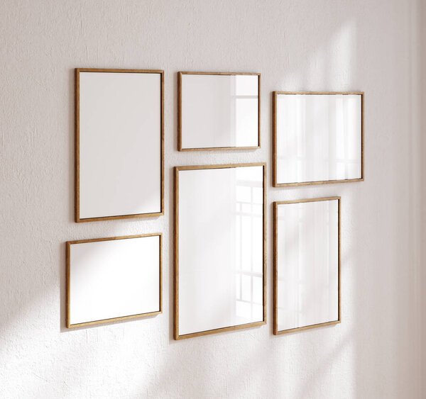 Mockup poster frame close up, 3d render